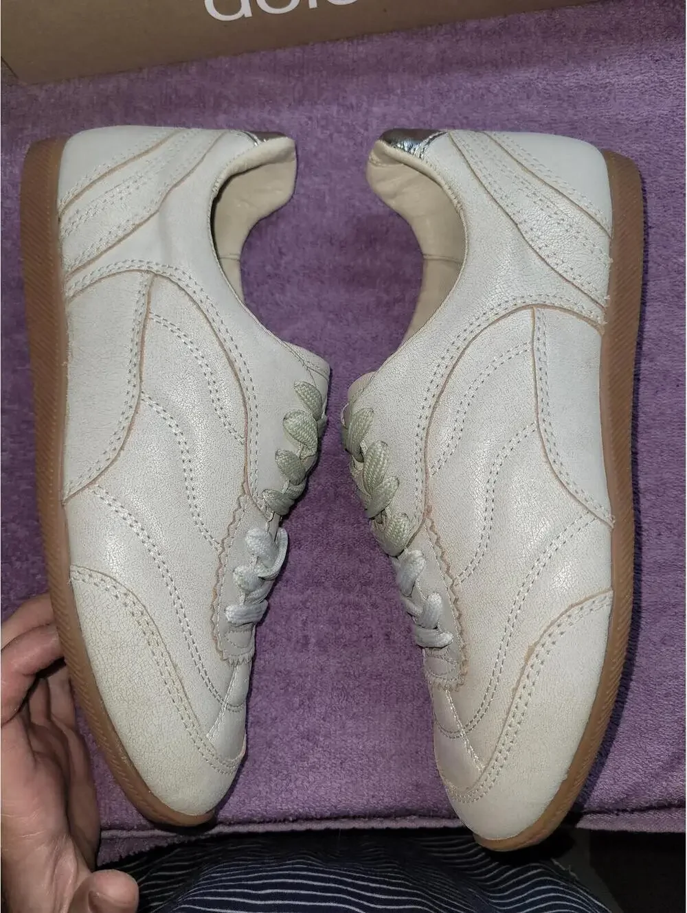 Dolce Vita Women’s Laini Off Whitecrackled Leather Sz 7.5 Med NWBox MSRP $140